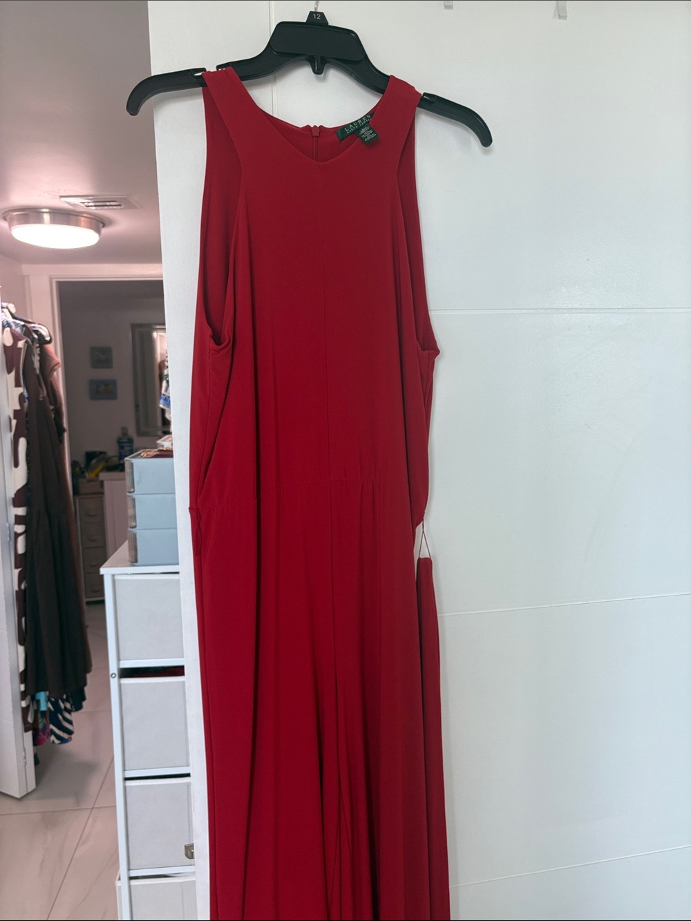 Ralph Lauren Red Sleeveless Maxi Jumpsuit